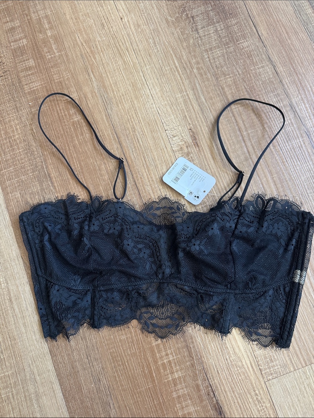 Intimately Free People Nolita Longline Black Lace Bralette Medium NWT - Picture 3 of 6